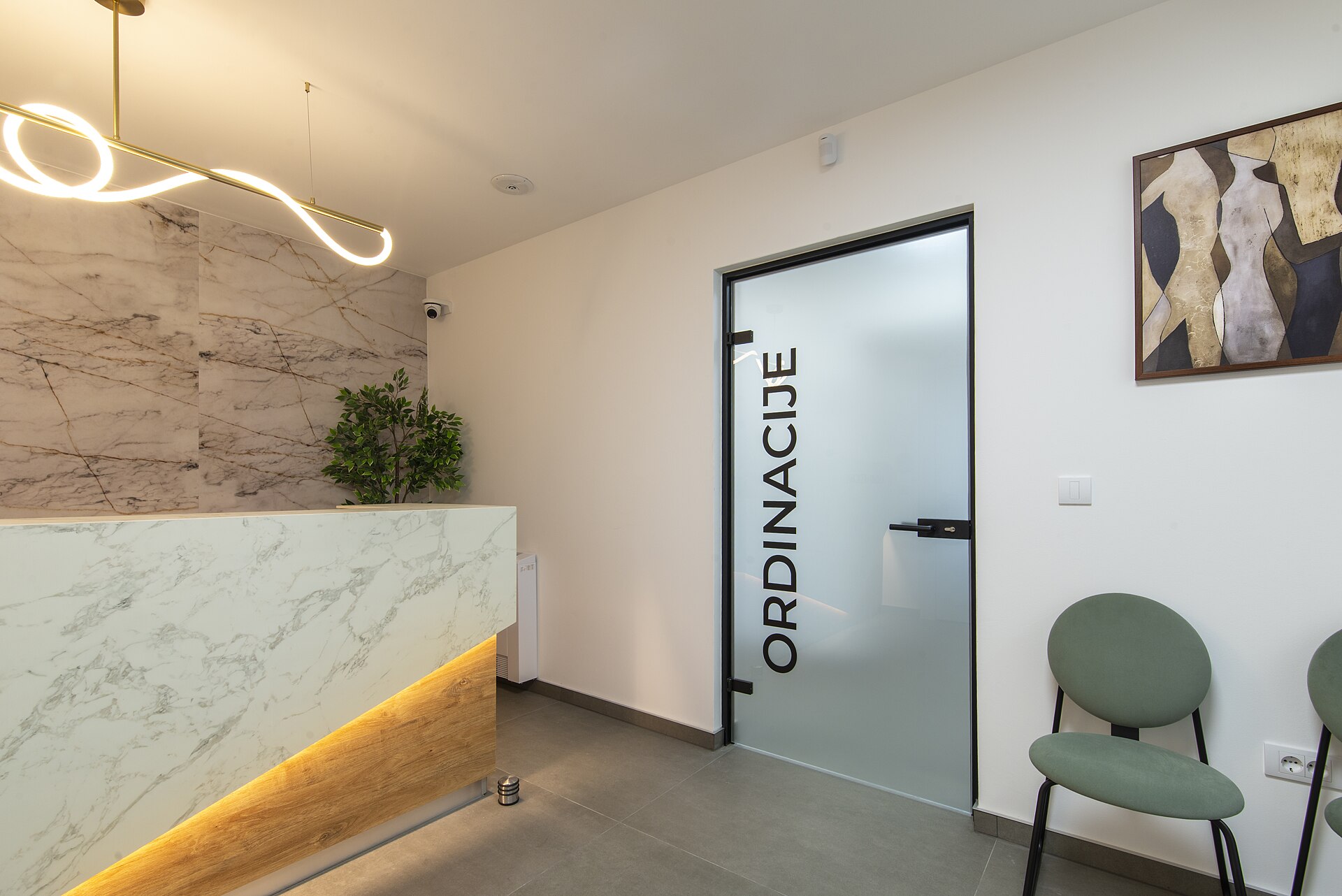 A modern reception desk